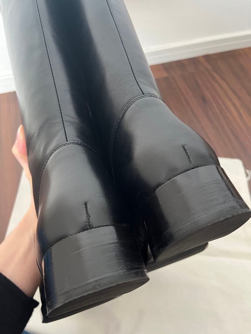 新品⭐︎CUEREN クエルン　本革　BLACK ロングブーツ25.5cm