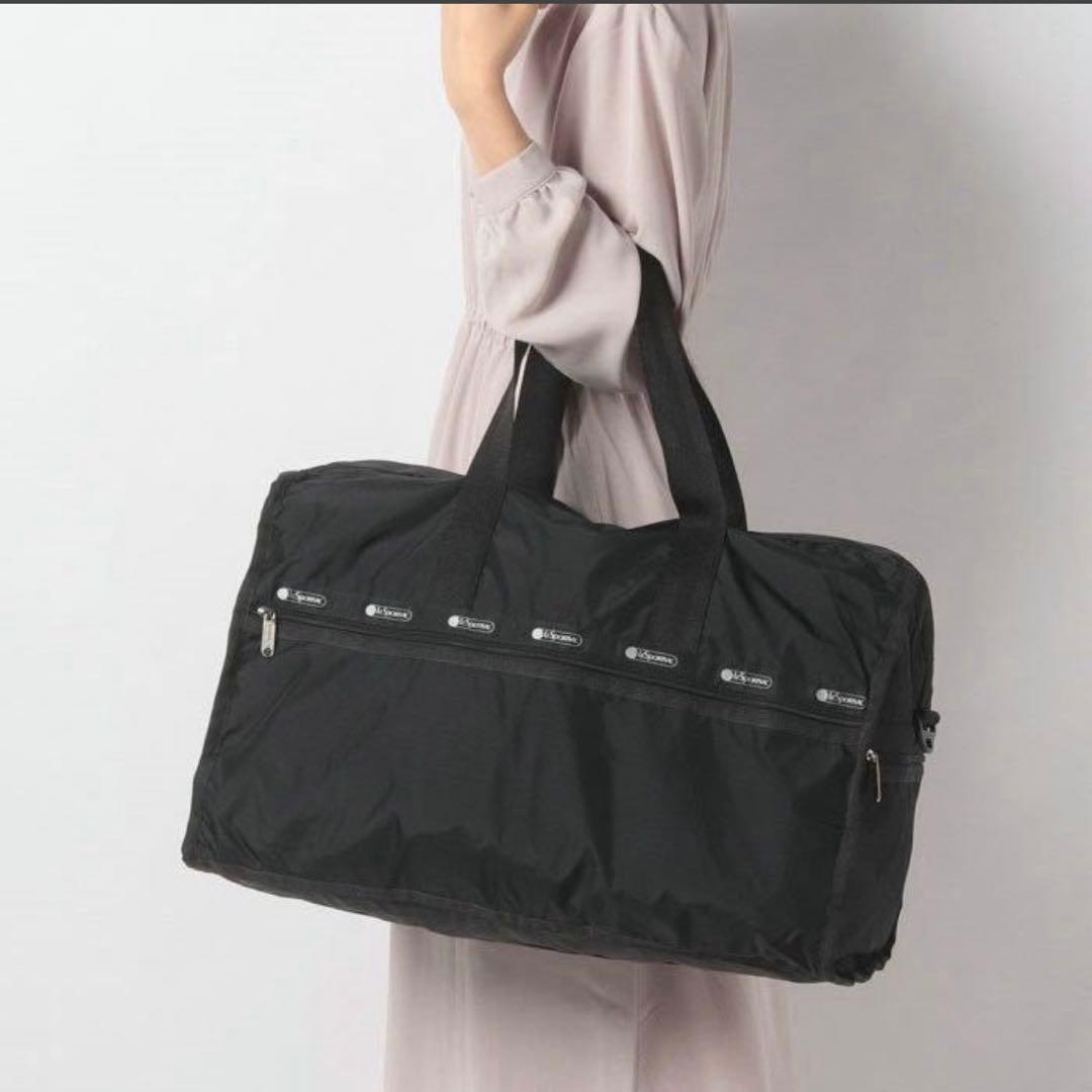 【新品 ・軽量・大容量】レスポートサック 黒 ボストンバッグ ショルダー付き