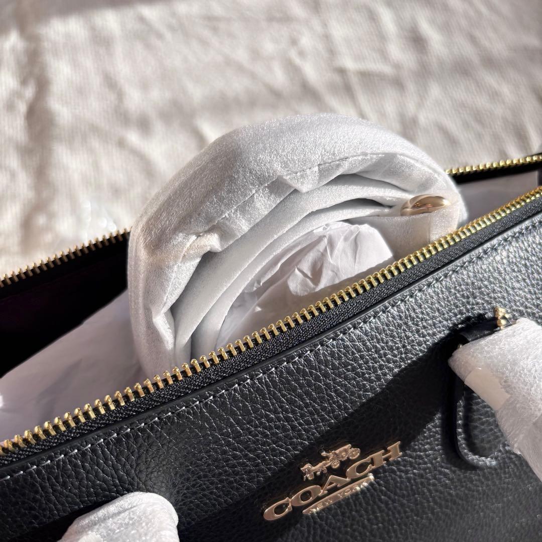 新品☆定価8万 COACH ブラック ショルダーバッグ ハンドバッグ 本革