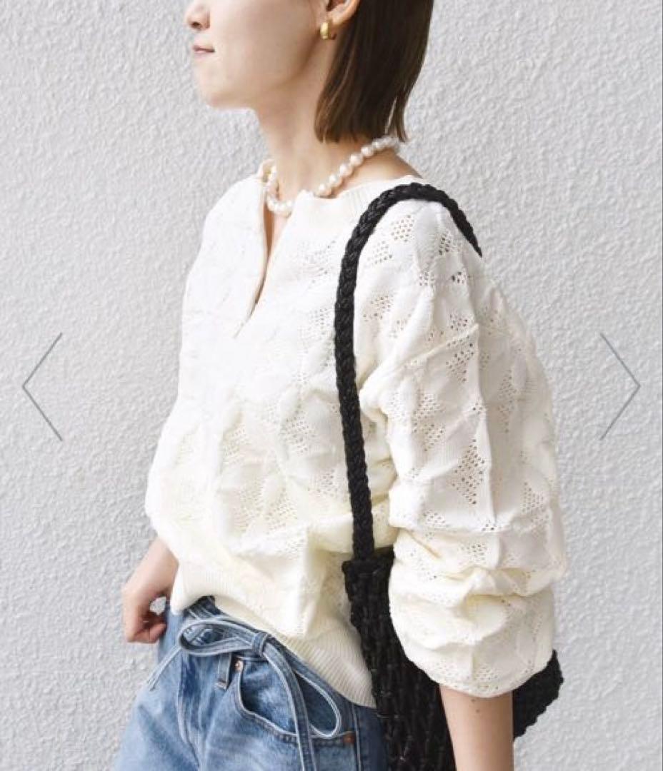 shipsWEB限定洗濯機可2WAYフラワー ジャカードハーフジッププルオーバー