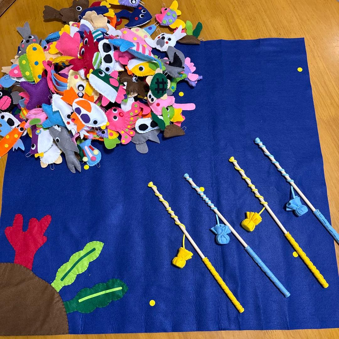 ドラ⭐︎大漁フェルトのお魚釣りセット１００匹