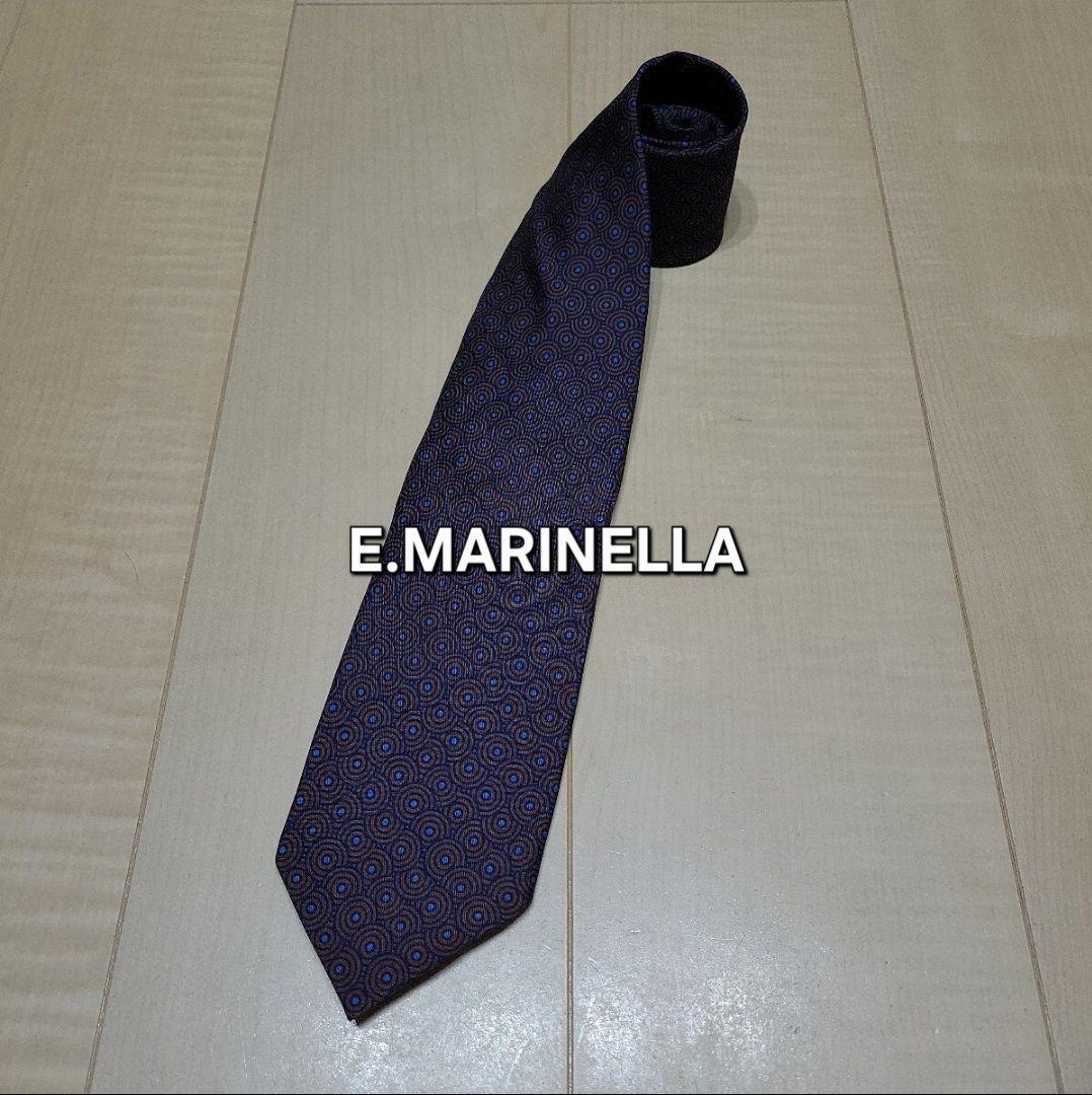 E,MARINELLA★幾何学柄シルクタイ マリネッラ ジオメトリック