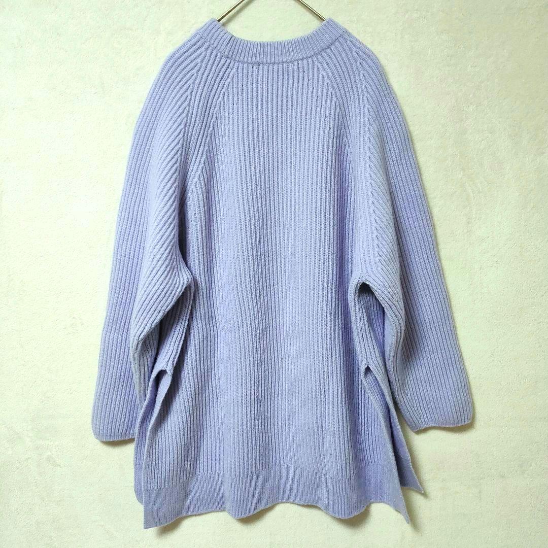 美品 ウールカシミヤブレンドバルキー チュニック ニット ライラック 46