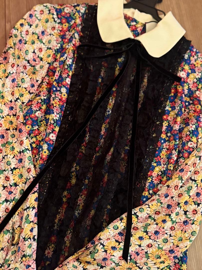 GUCCI/グッチ/花柄レース/フリル/長袖ブラウス/シャツ36/2017