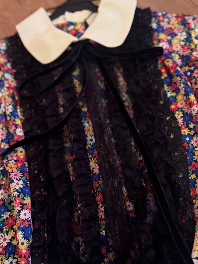 GUCCI/グッチ/花柄レース/フリル/長袖ブラウス/シャツ36/2017