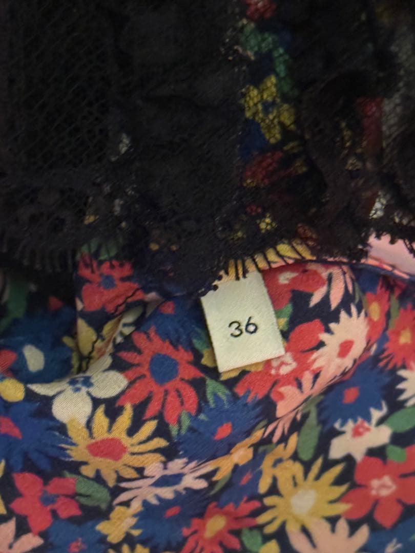 GUCCI/グッチ/花柄レース/フリル/長袖ブラウス/シャツ36/2017