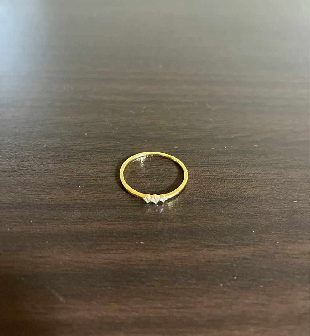 【美品】ete 指輪　11号　リング　ダイヤモンド3個　イエローゴールド18k