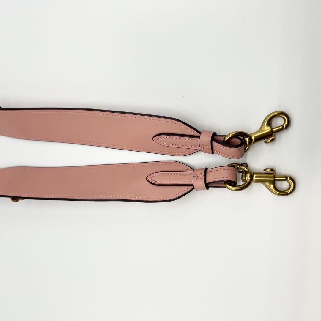 極美品✨コーチ　ショルダーストラップ　ティーローズ　ピンク　レザー　フラワー