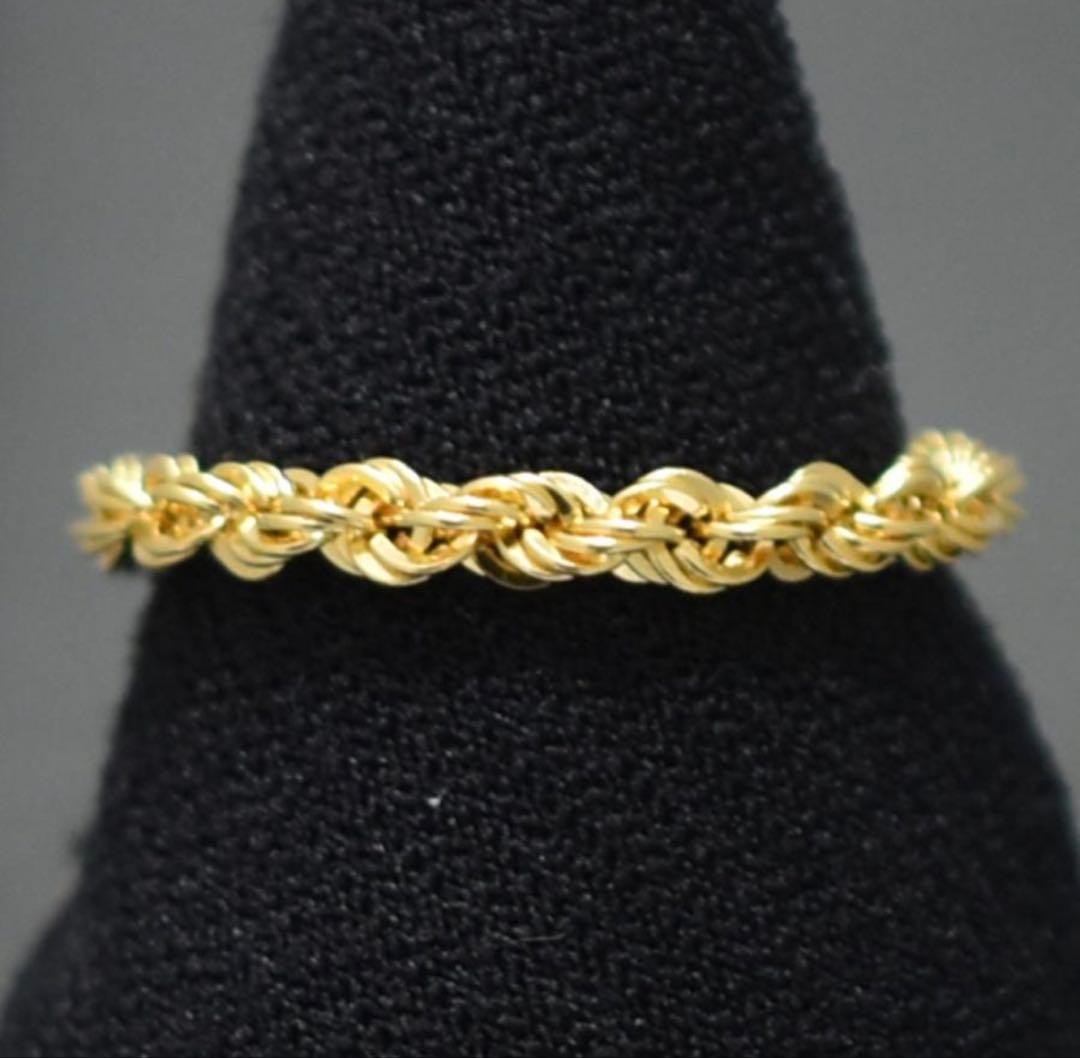 き*こ様 K18 18金 イエローゴールド ロープチェーンリング