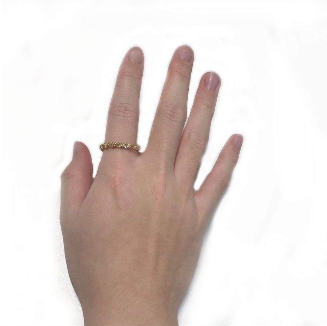 き*こ様 K18 18金 イエローゴールド ロープチェーンリング