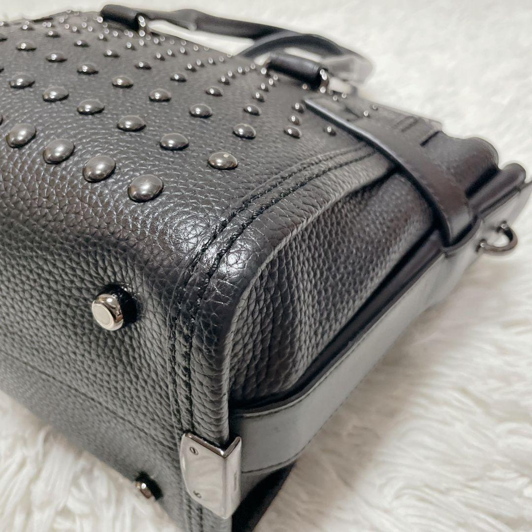 COACH ハンドバッグ スタッズ ターンロック レディース ブラック