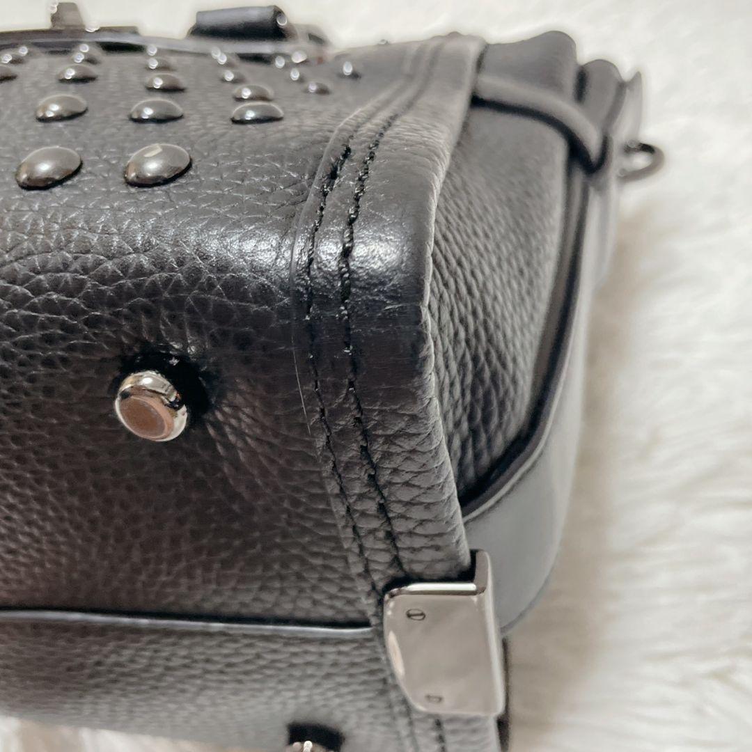 COACH ハンドバッグ スタッズ ターンロック レディース ブラック
