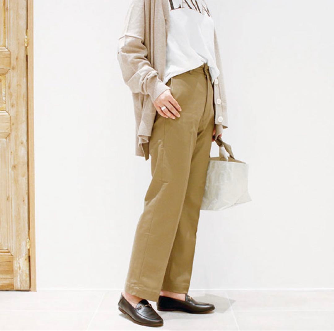 THE SHINZONE ベージュ ハイウエストチノパンツ