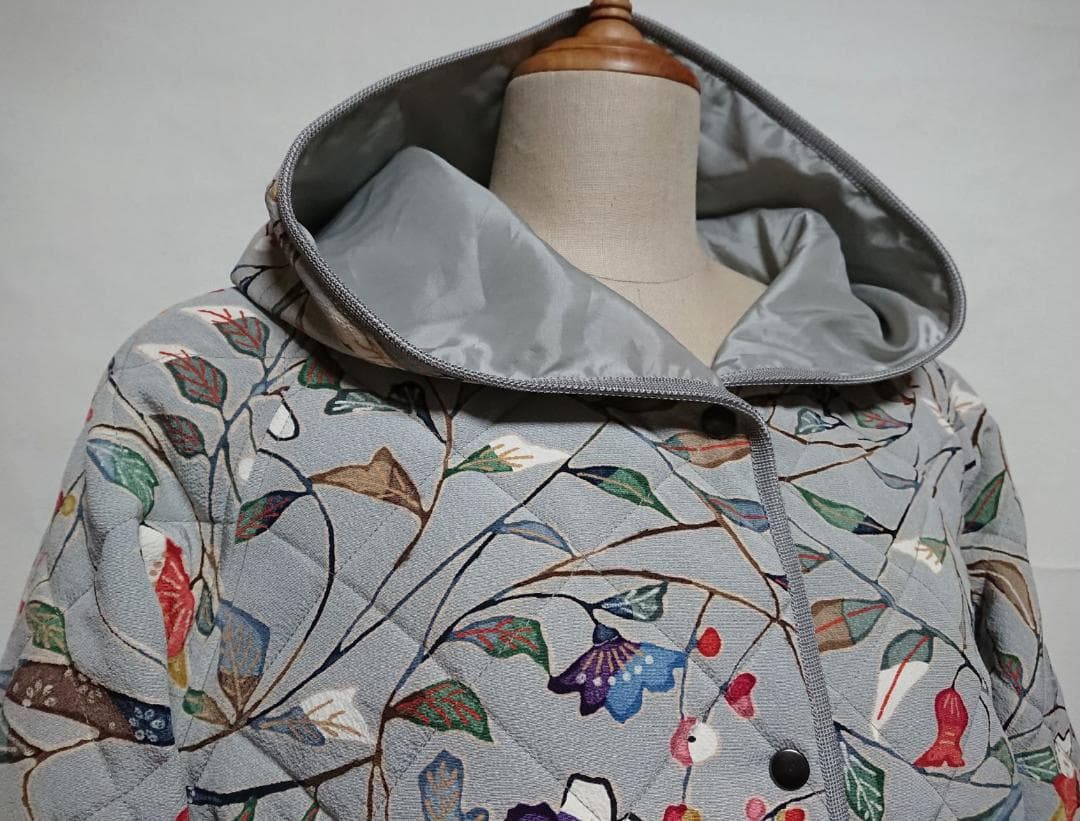 着物リメイク キルティング/ラグランコート【5143】