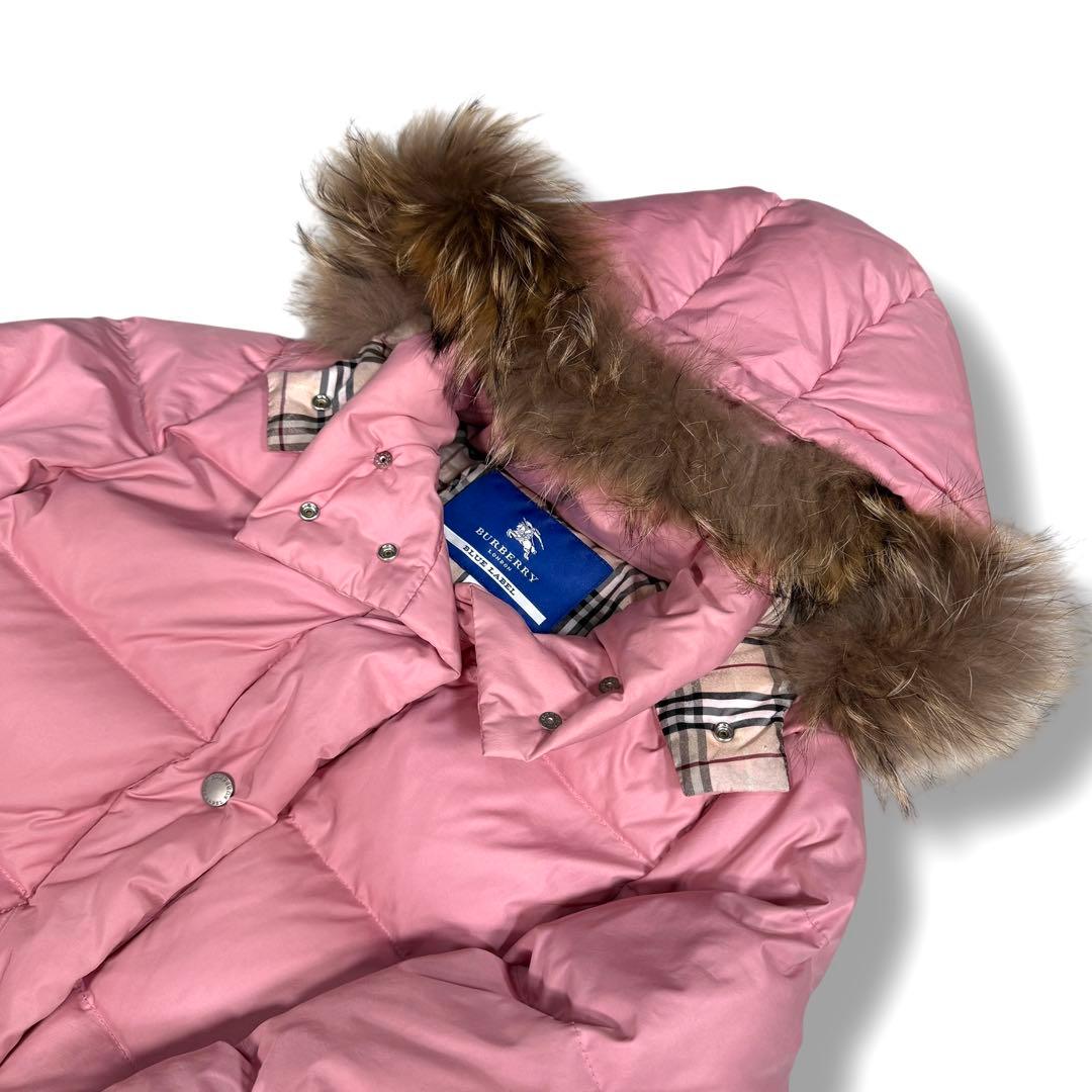 美品 バーバリーブルーレーベル ファー ノバチェック 3way ダウンコート M