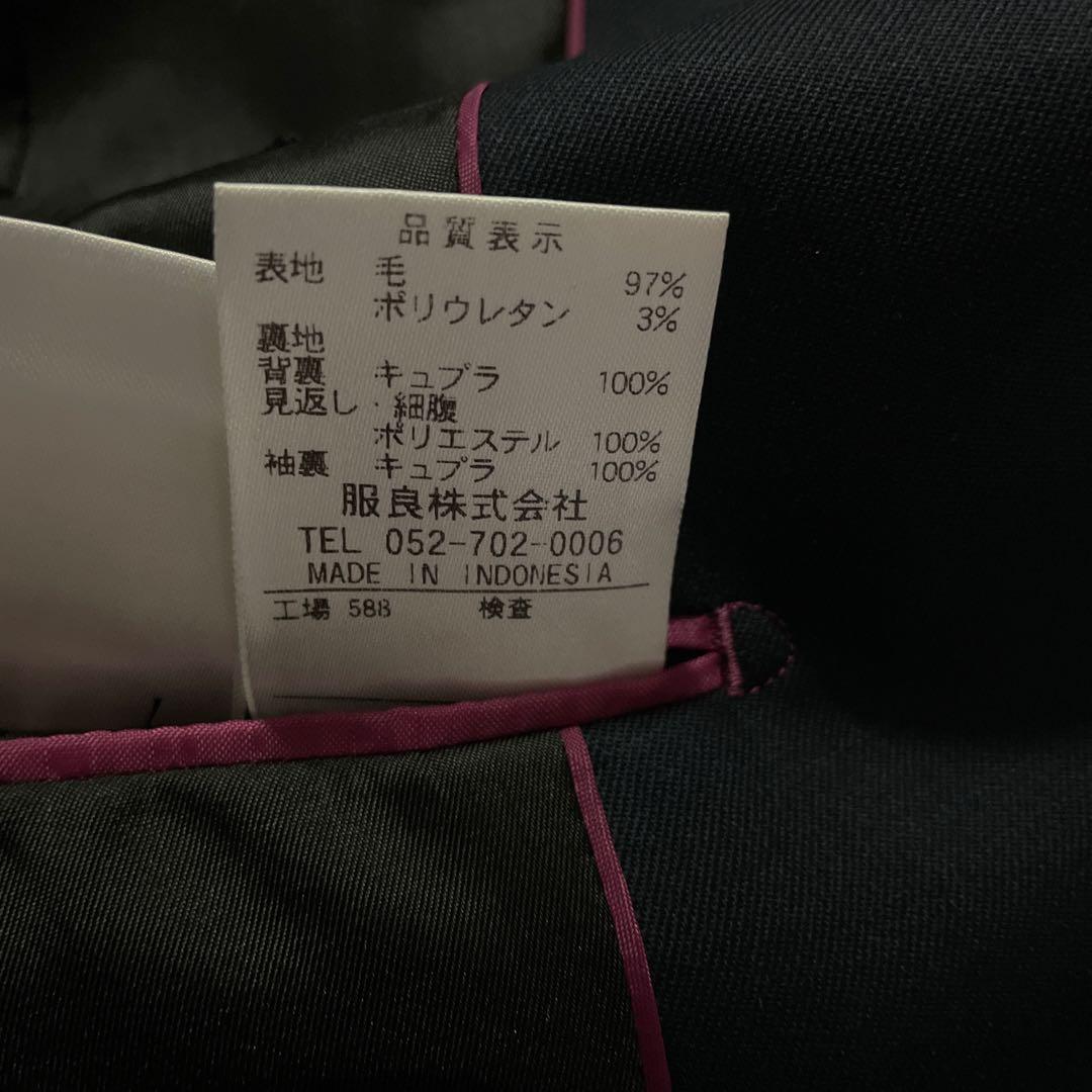 HILTON ネイビーパンツスーツ 洋服の青山　ストレッチsuper110's