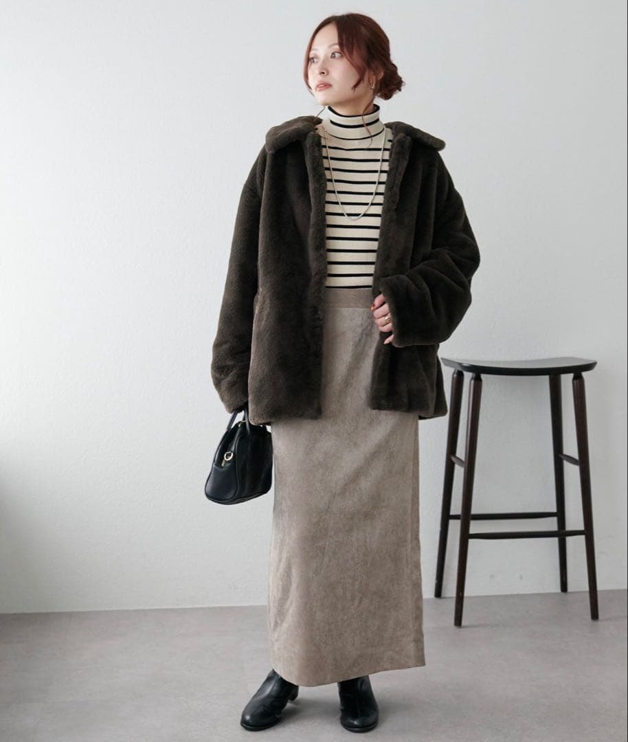 新品未使用【discoat】ファージャケットブラウンMサイズ