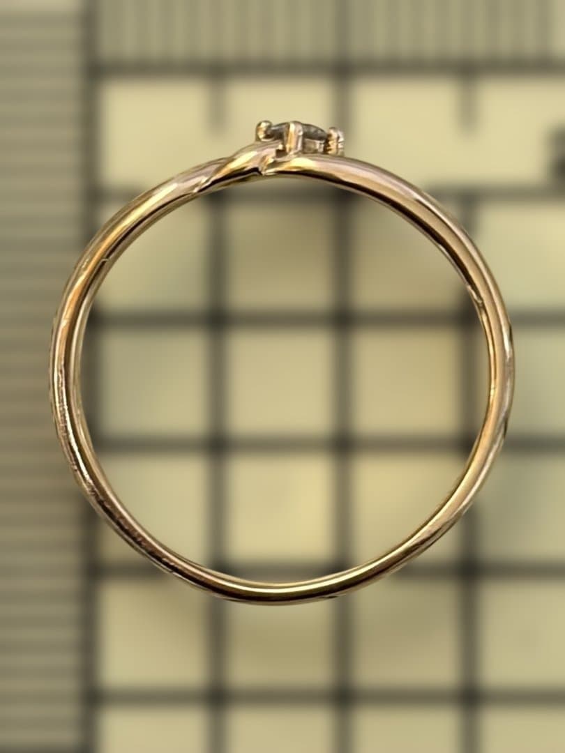 クレージュＫ18YG 1Pダイヤ0.05ct デザインリング　9号　中古