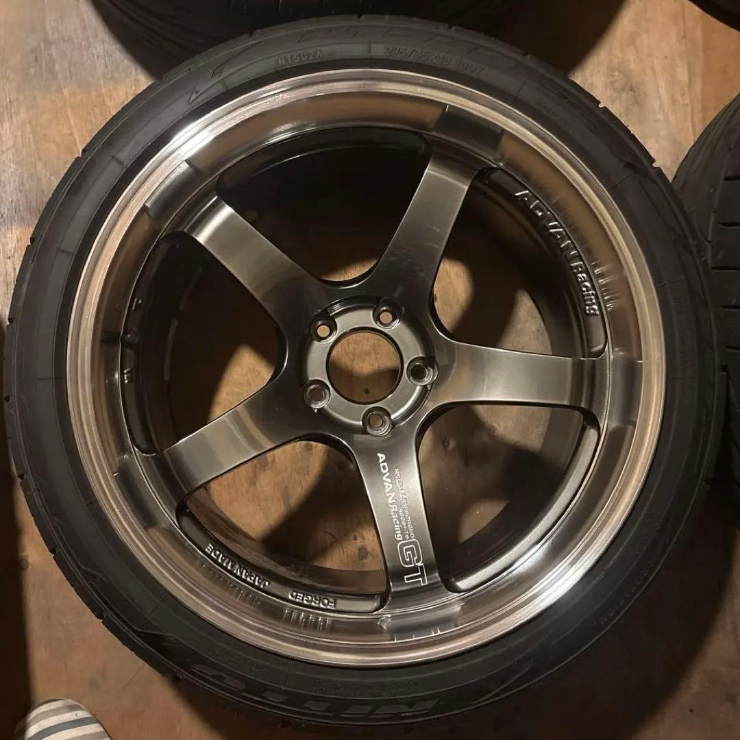 美品 ADVAN RACING GT 19×10.5j +15 深リム バリ溝