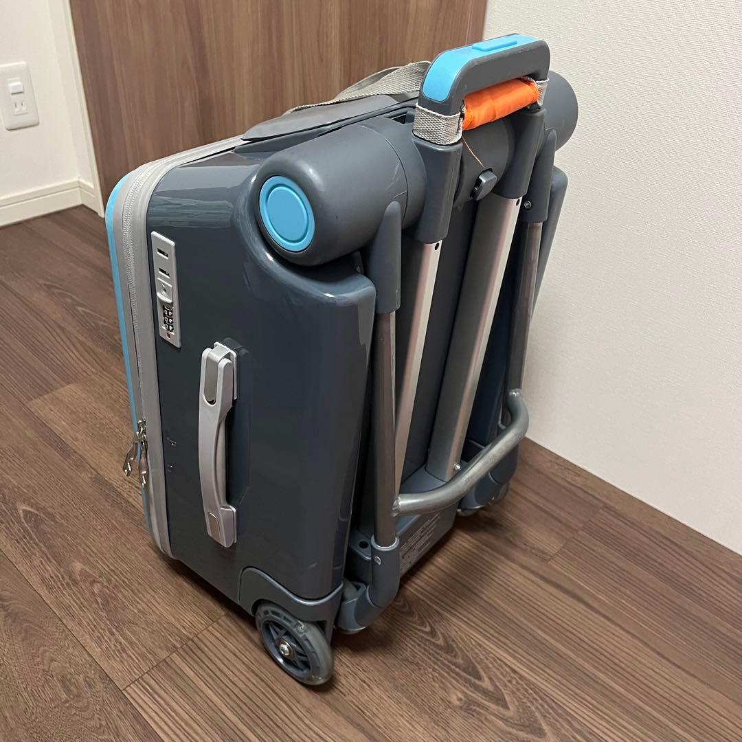 子供用スーツケース乗れる キッズ キャリーケース 40L大容量 ブルー