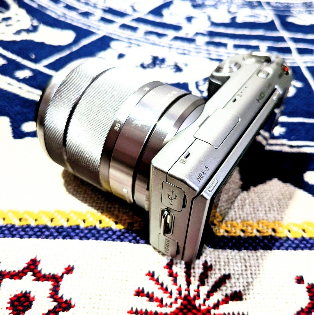 美品SONY NEX-5シルバー E18-55mm F3.5-5.6 レンズ付き