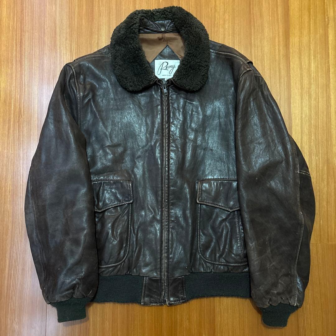 USA製 G-1 レザーフライトジャケット ブラウン ヴィンテージ