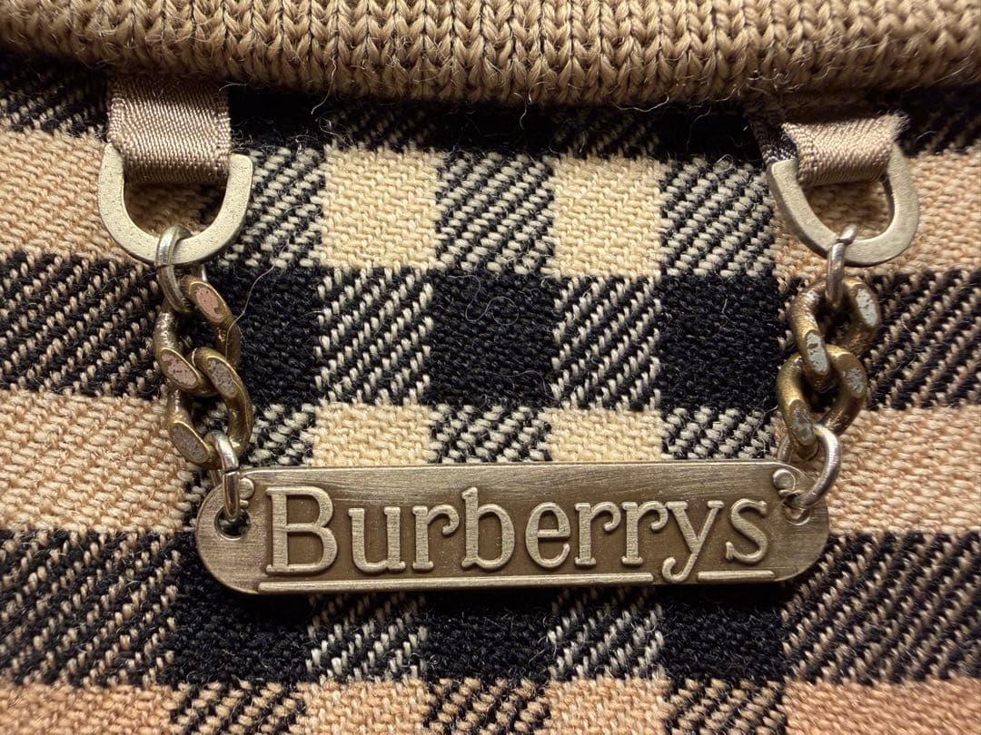 極美品 L バーバリー ウール100 ブルゾンベージュ ホースロゴ ノバチェック