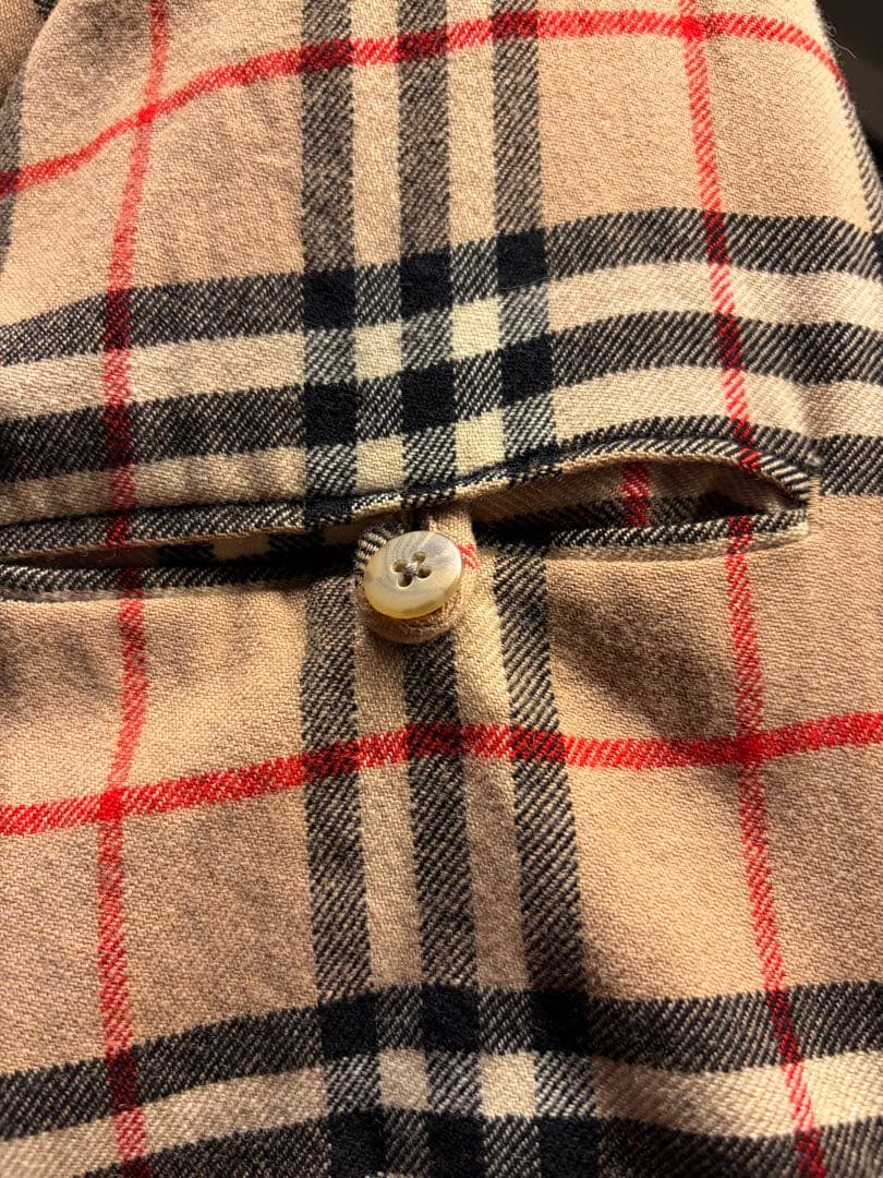 極美品 L バーバリー ウール100 ブルゾンベージュ ホースロゴ ノバチェック