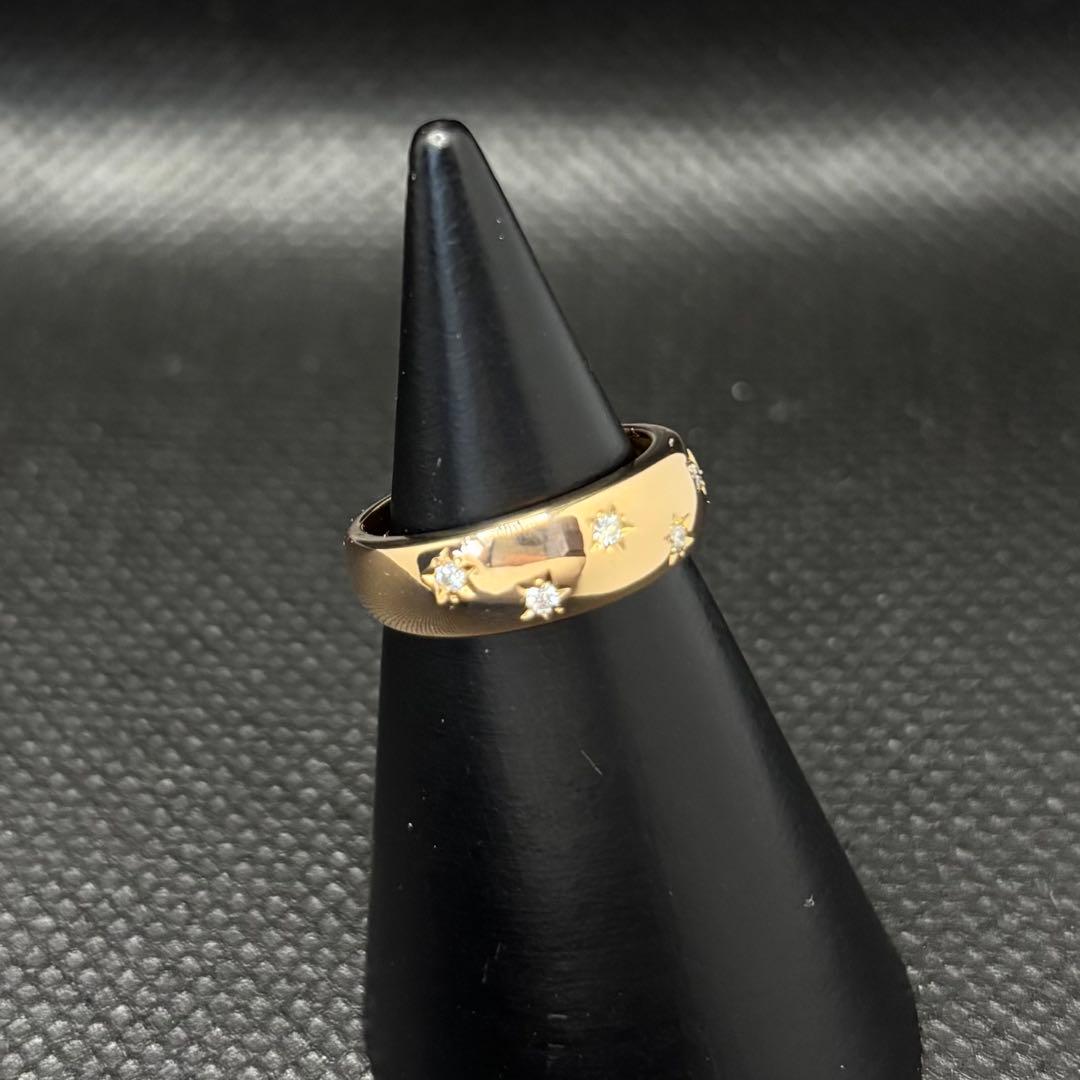 【新品仕上げ済み】スタージュエリー 甲丸 ドッツ ダイヤモンドリング 指輪 5号