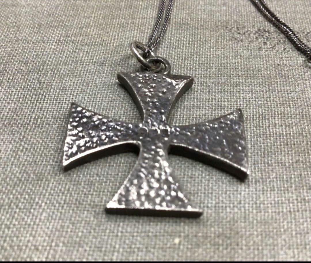 ヴィンテージ　SV925　アイアンクロス　シルバーネックレス　チェーン　60cm