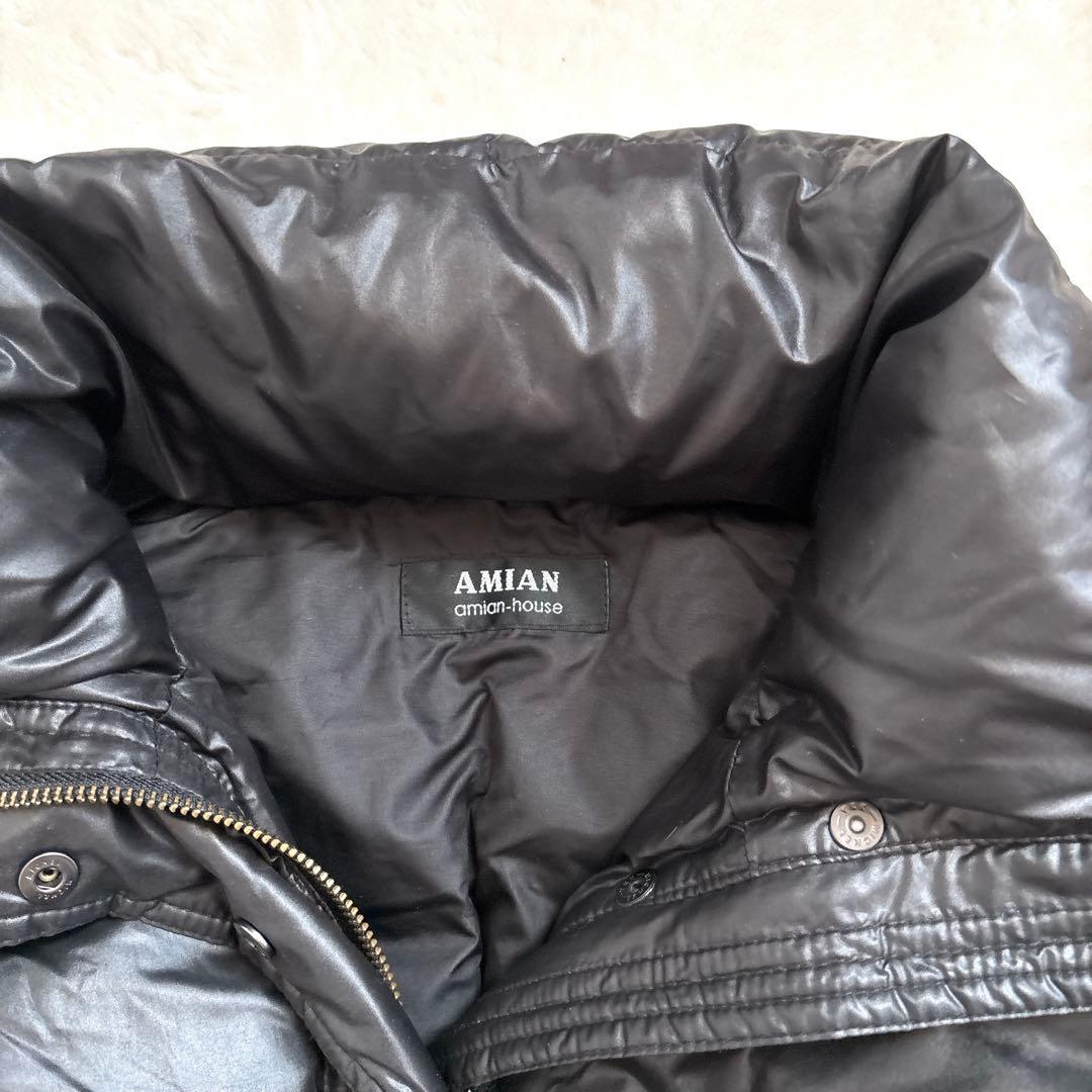 【美品】Amian House ロングダウンコート ブラック ファーフード