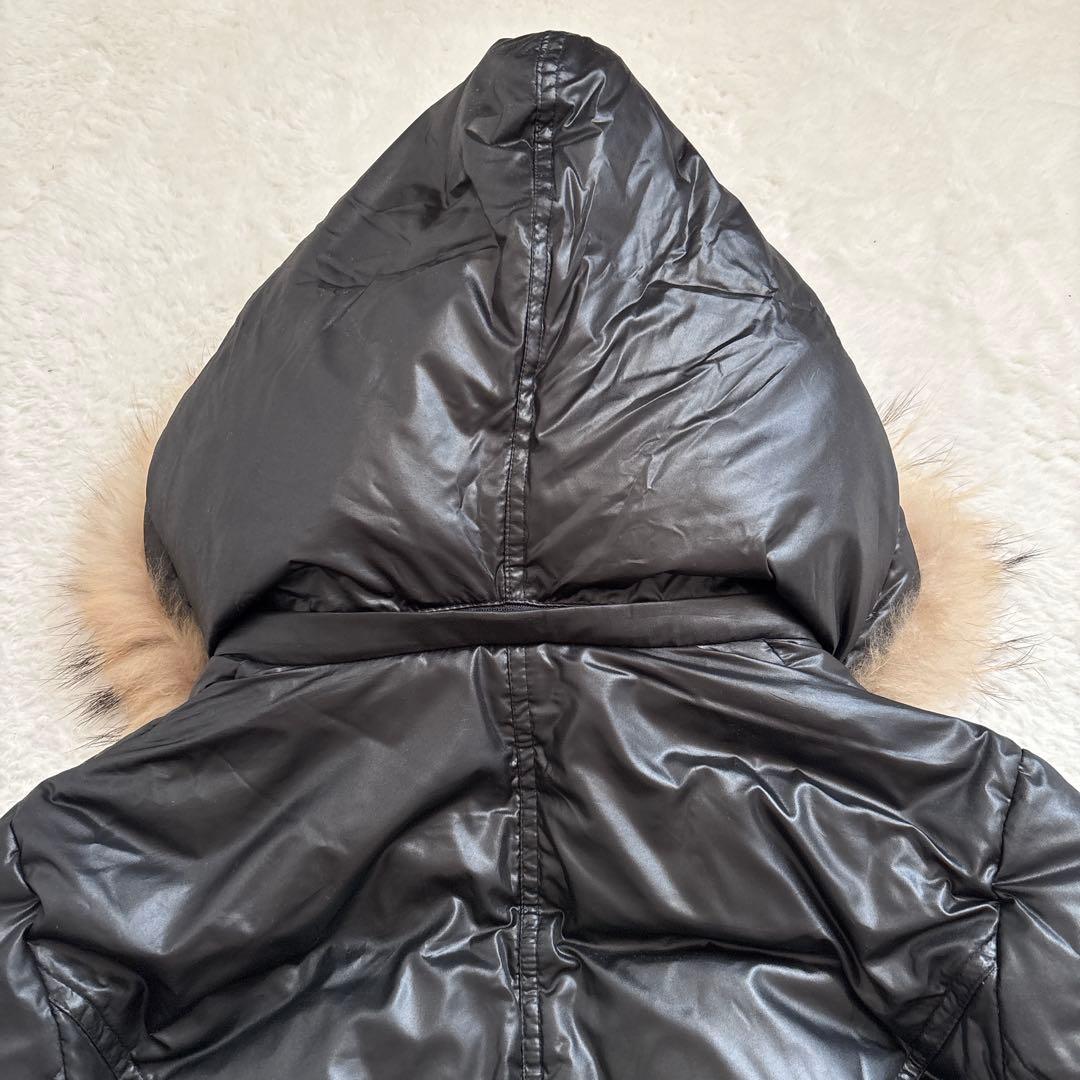 【美品】Amian House ロングダウンコート ブラック ファーフード