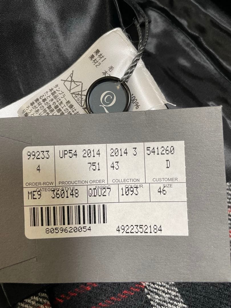 新品タグ付アレキサンダーマックイーンチェックメンズ巻きスカート46イタリア製