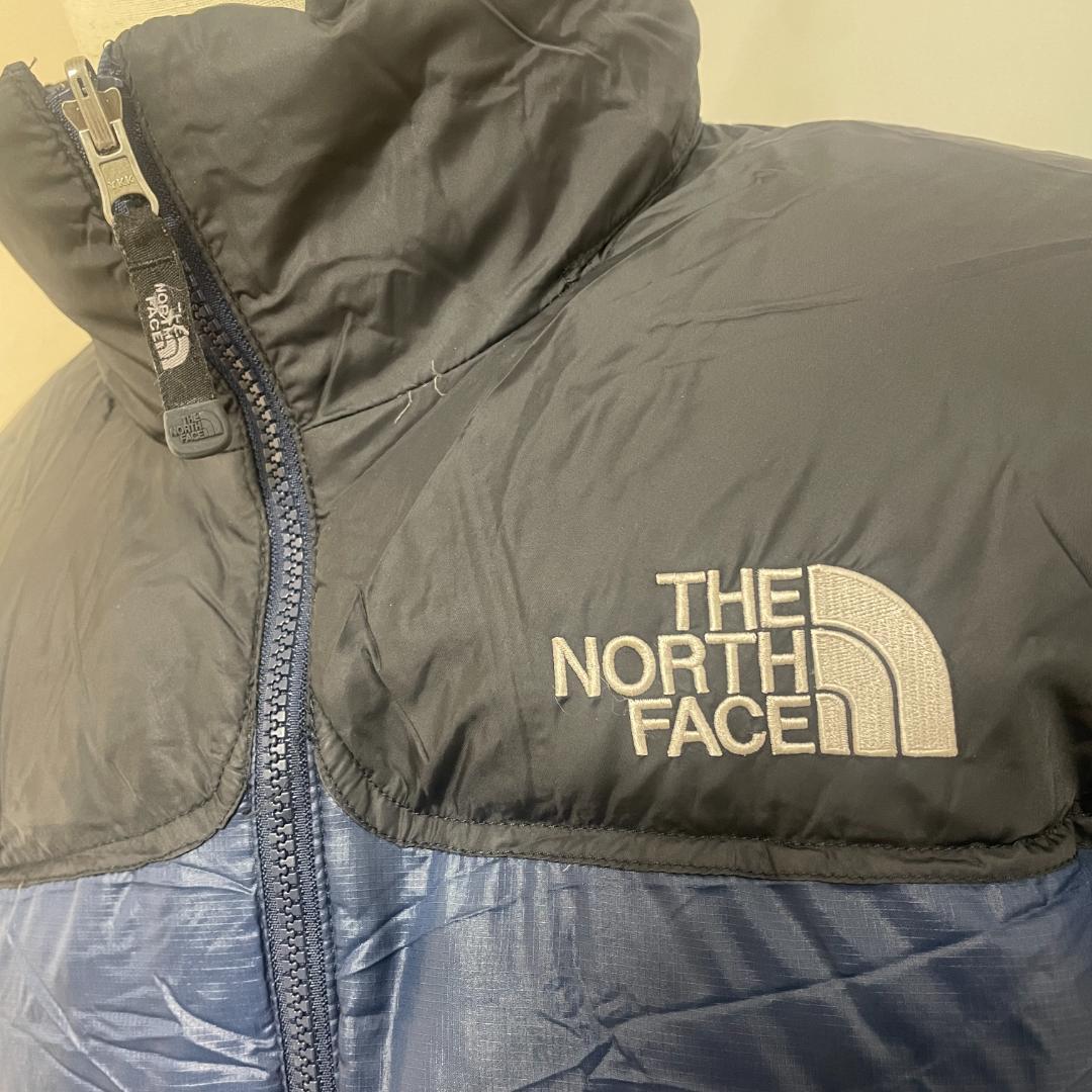 ★The North Face 700 ダウンジャケット ヌプシ M黒紺 E3★