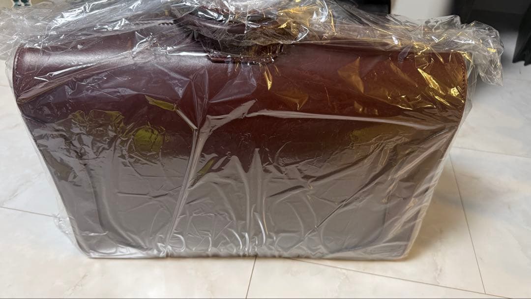 点検整備済み！　万双 三つマチダレスバッグ ブライドルレザー 限定色　ボルドー