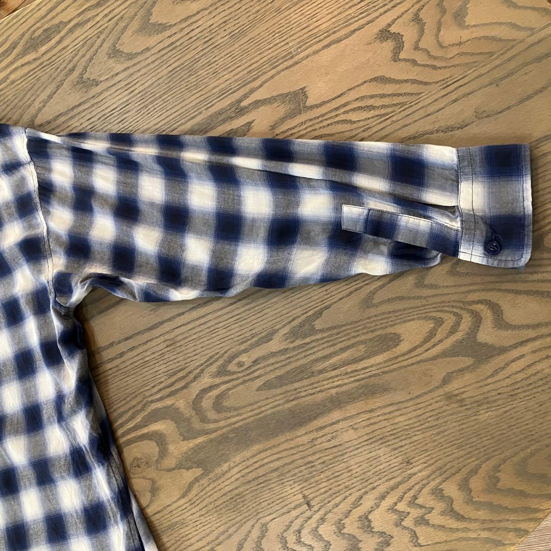 【超美品】Schott ショット オンブレ チェックシャツ レーヨンXL ブルー