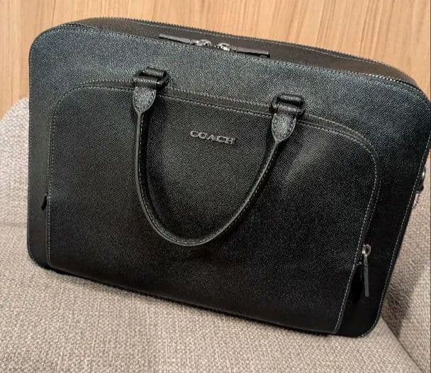 COACH コーチ ビジネスバッグ ブリーフケース レザー ブラック 黒