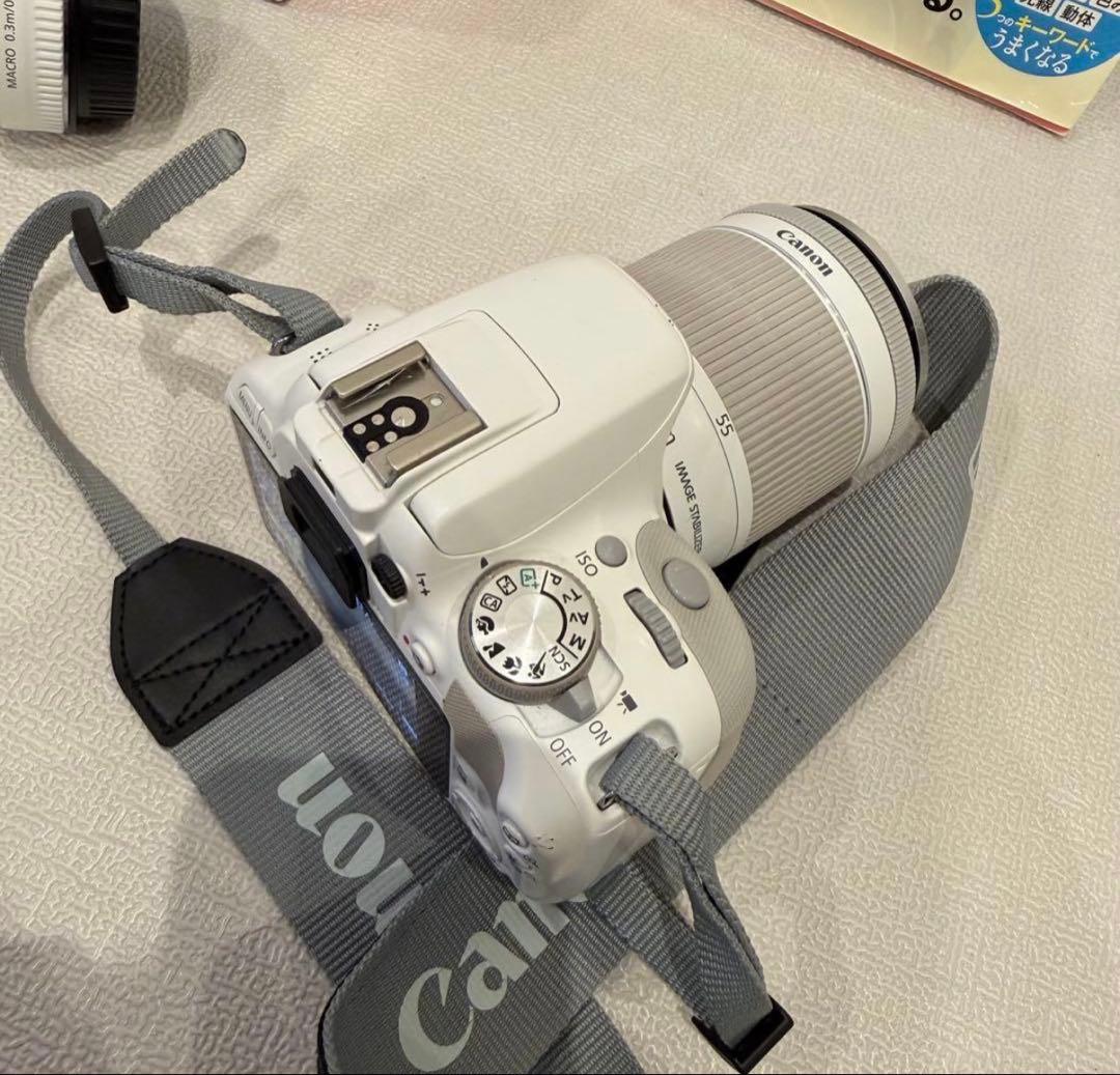 【一眼レフカメラ】Canon EOS KISS X7 ホワイト レンズ2個セット