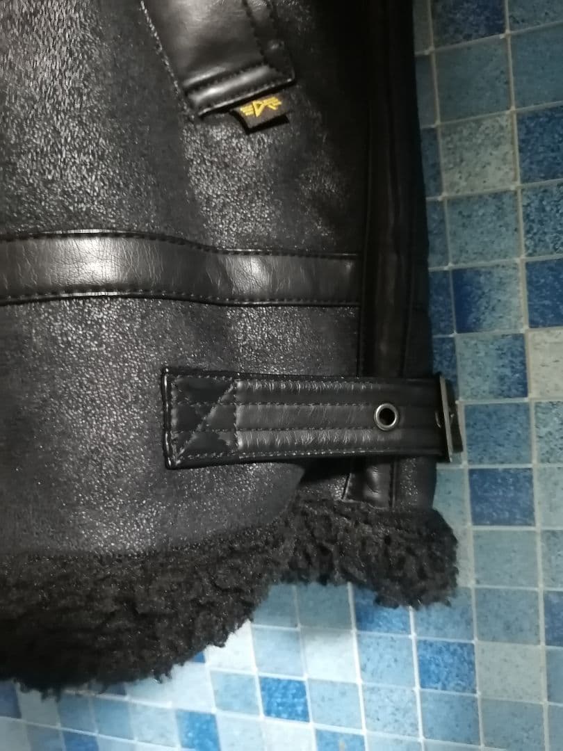 【新品 黒】即完売 Alpha B-3 ボアフリース レザー ムートンジャケット