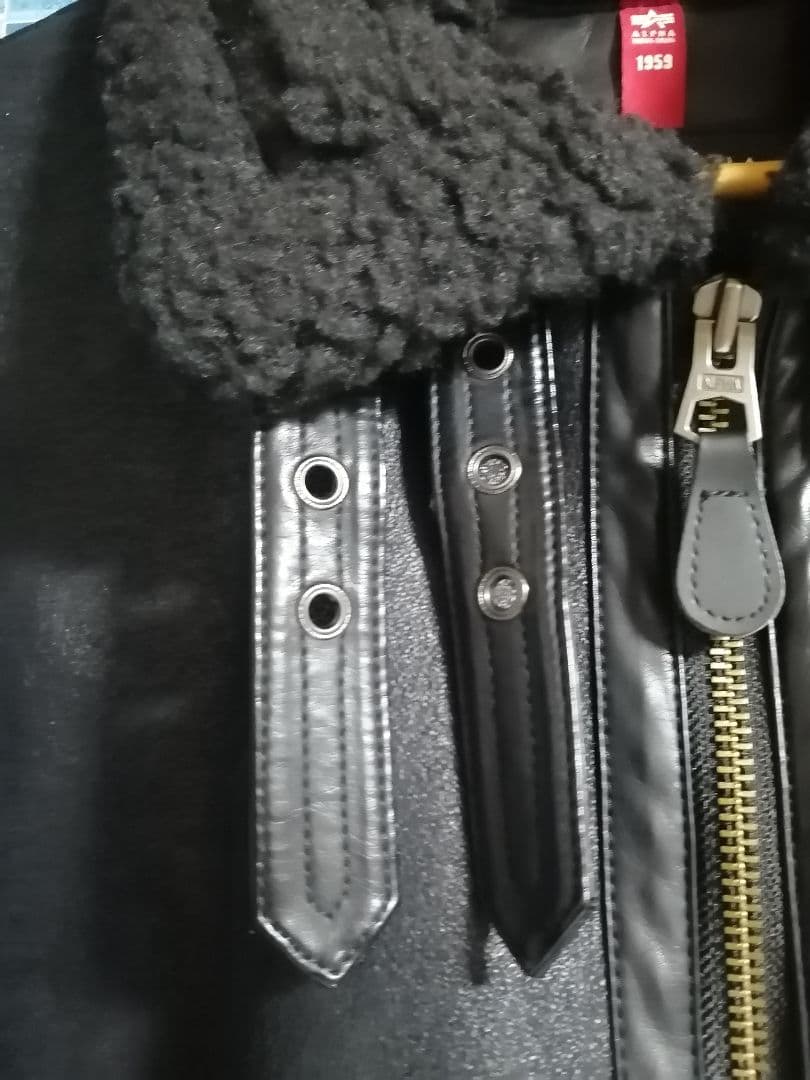 【新品 黒】即完売 Alpha B-3 ボアフリース レザー ムートンジャケット