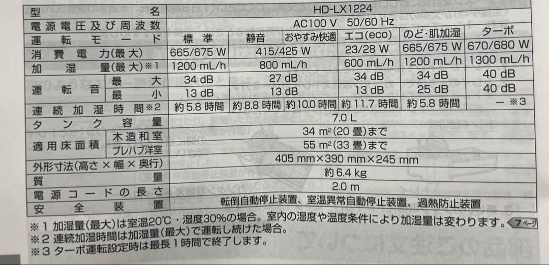 Dainichi HD-LX1224 スノーホワイトW大容量置き型加湿器