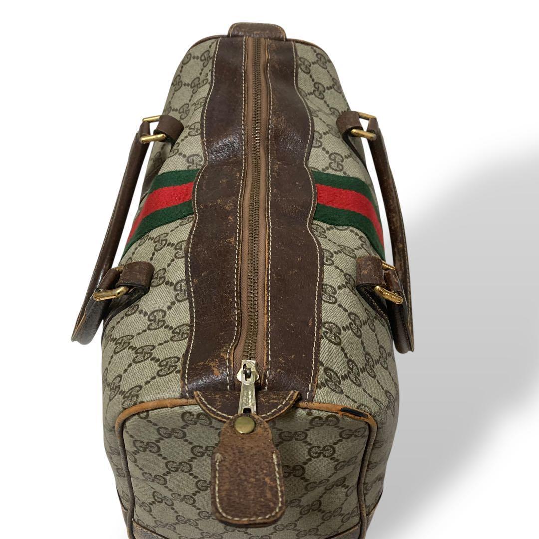 【ヴィンテージ】オールドグッチ　ミニボストンバッグ GG柄　シェリーライン　旅行