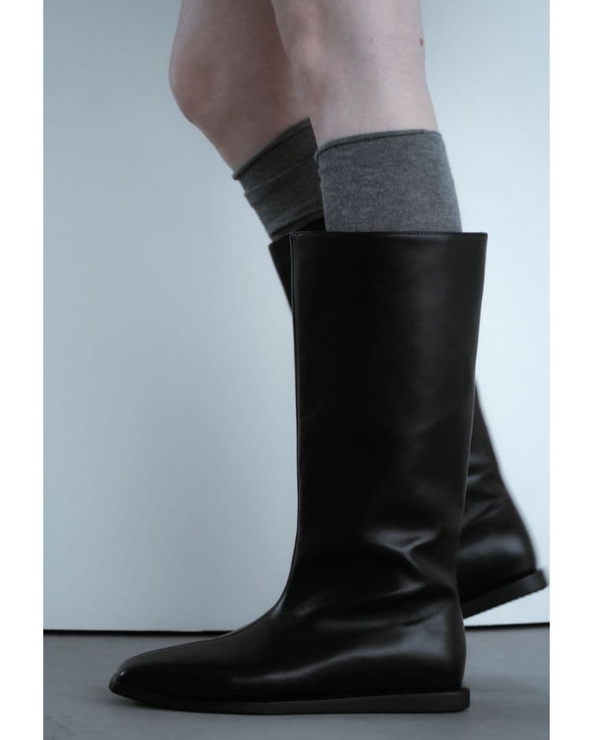 【試着のみ新品】24.5cm studio doe ロングブーツ ブラック黒39