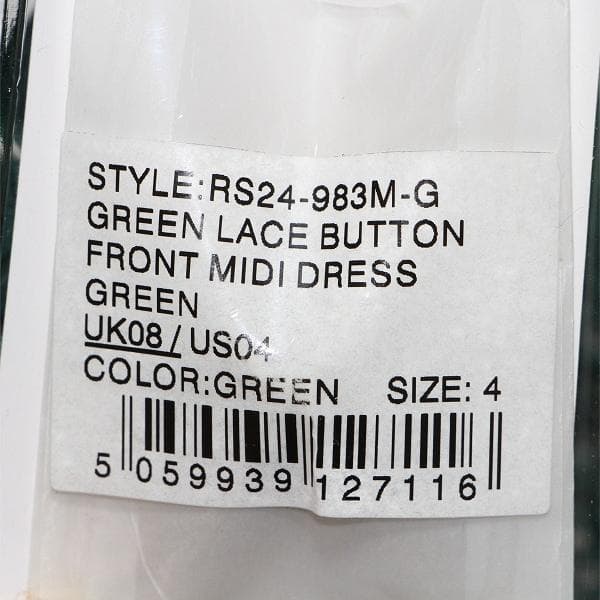 a*読様 セルフポートレイト ワンピース フルボタン レース グリーン UK8