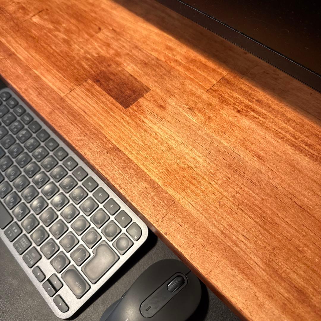 無垢材モニタースタンド 卓上 デスクシェルフ (ダークウォールナット)