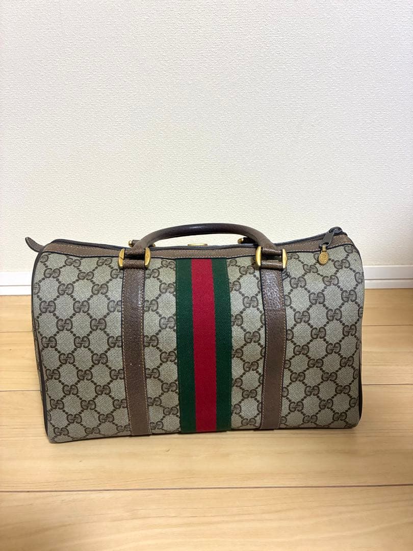 GUCCI ミニボストンバッグ シェリーライン GG柄 PVC 総柄