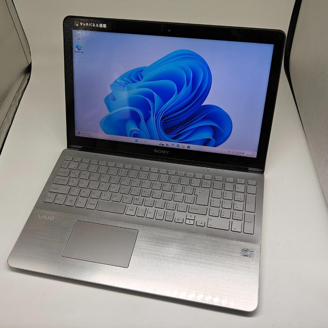 【VAIO】SVF 高速i7 SSD256GB 8GB シルバー ノートPC