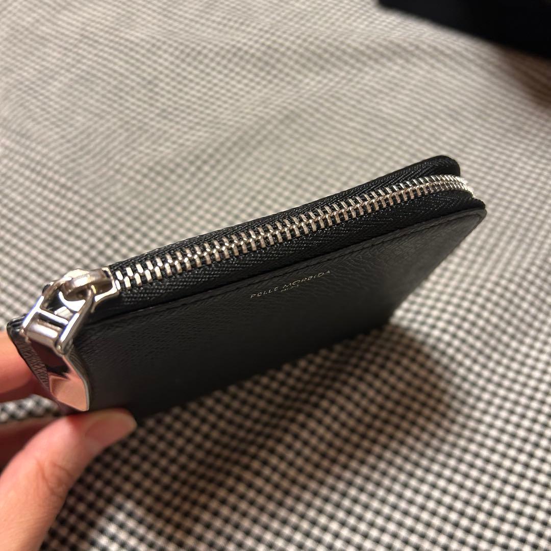 【PELLE MORBIDA】 ブラック 黒 ミニ 財布 L字型  ケース