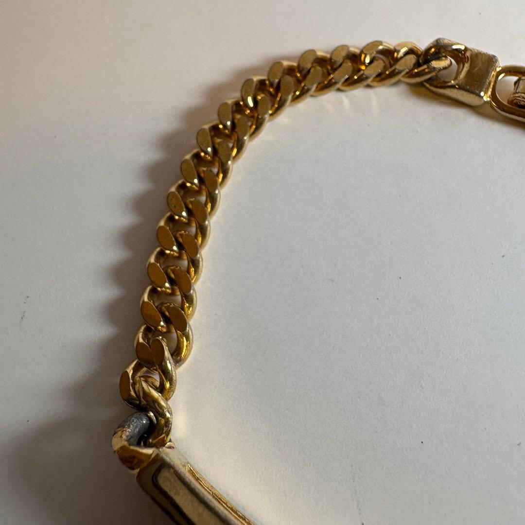 ディオール　Dior 喜平　ゴールド チェーン　ブレスレット　プレート　刻印