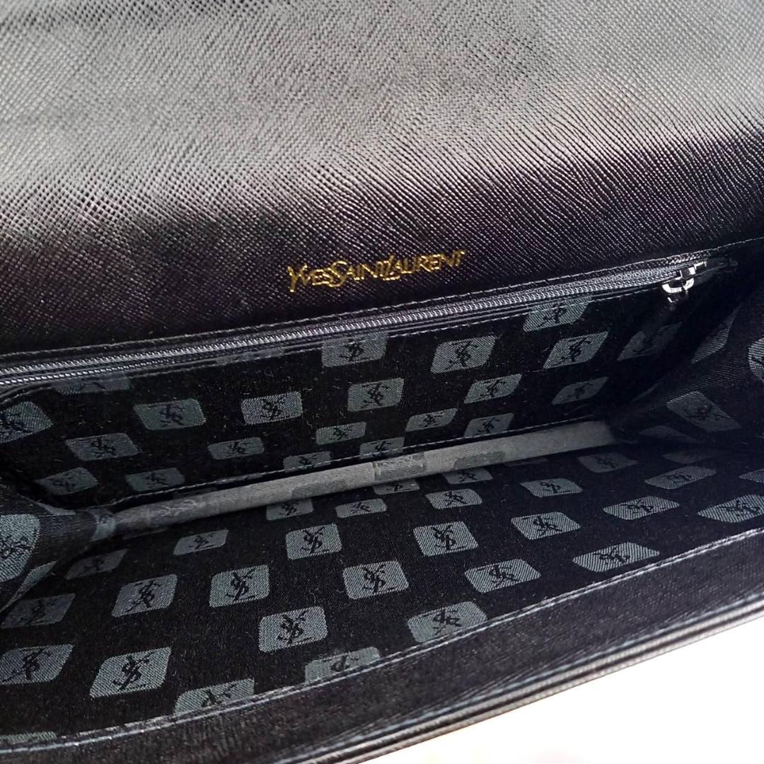 ✨良品✨ イヴサンローラン セカンドバッグ クラッチバッグ YSLロゴ 本革 黒